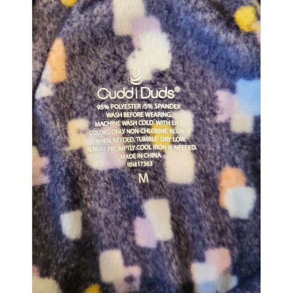 Cuddl Duds 2pc Long Sleeve Purple Abstract Print Pajamas Sz M Pockets Plush - Picture 7 of 8